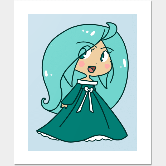 Aqua Blue Princess Wall Art by saradaboru